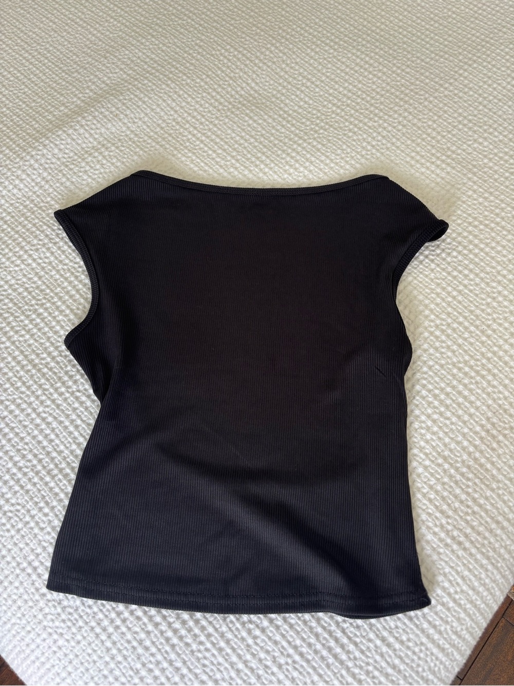 Black Short Sleeve Backless Top